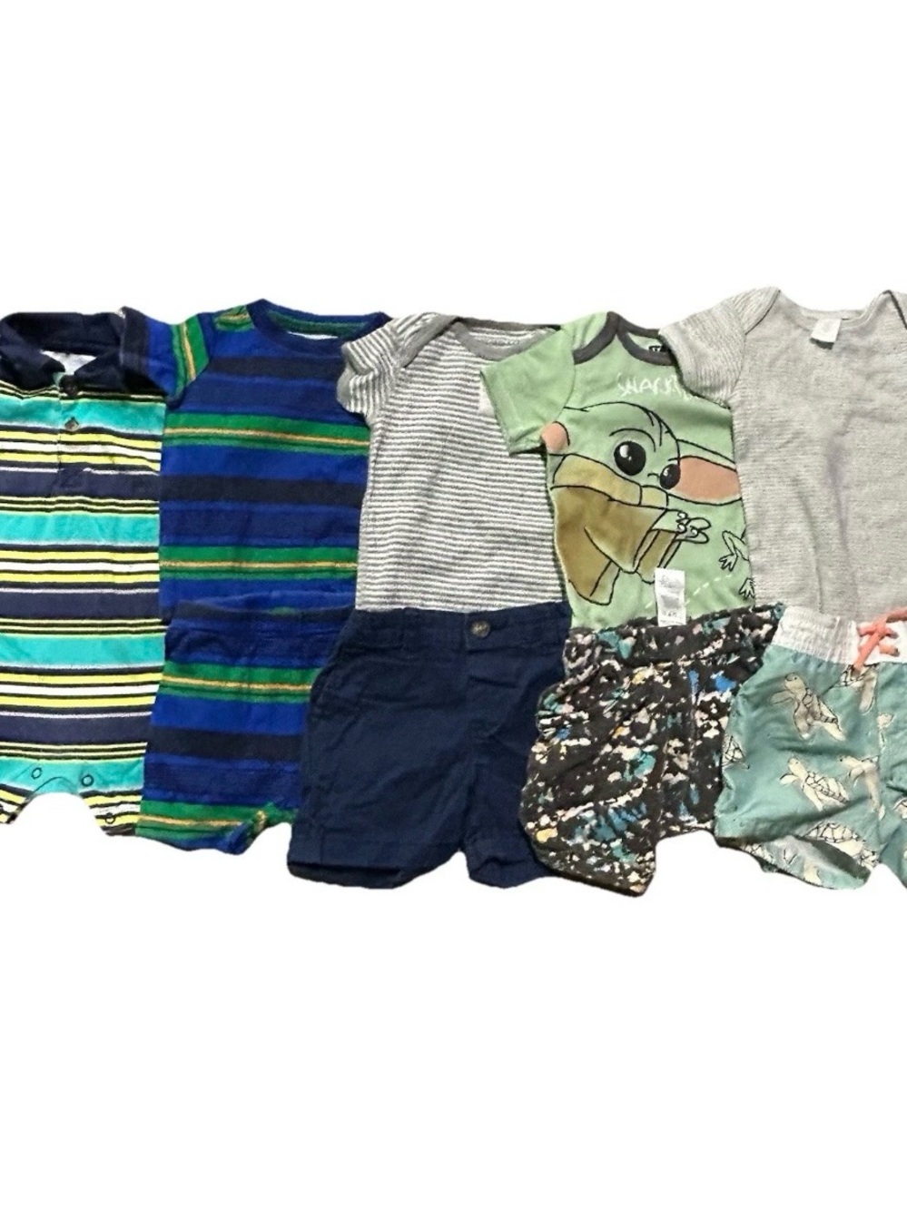 Baby Boy Summer Yoda Romper Pajamas Swim Trunks Shorts Size 6-9 Months